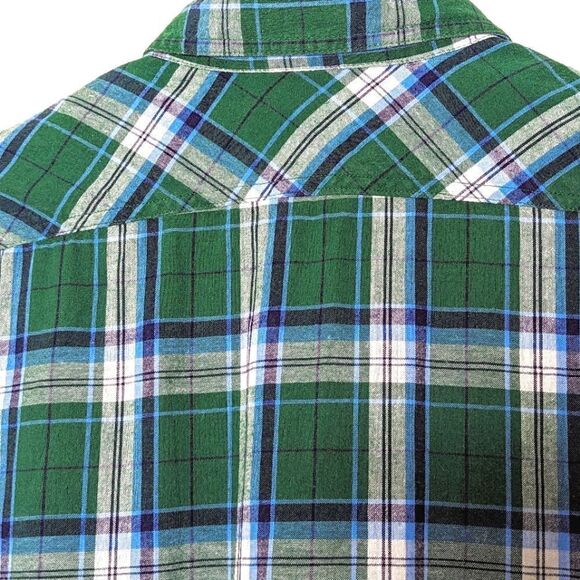 Club Room Fitted Brushed Cotton Plaid Button Down Shirt size Men's M - Picture 7 of 9